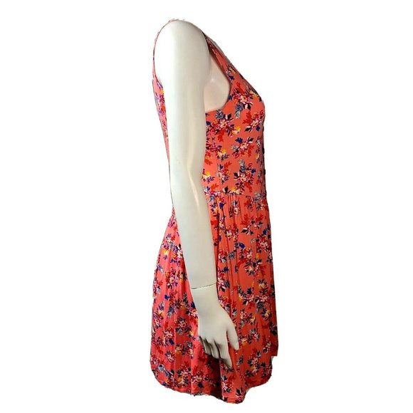 LA HEARTS Pink Floral Sleeveless Button Front Dress Womens Size M Medium - Picture 5 of 8